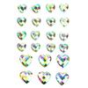Acrylic Rhinestone Sticker - CTOP - Heart - 1.4 X 1.4 Cm - 2 X 2 Cm - 22 Pcs