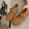 Women's Shoes Shallow Mouth Round Toe Casual Loafers Female Flats Soft 2024 Spring Autumn Fashion Solid Color Buckle Moccasins