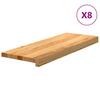 Vidaxl Stopnie Schodowe, 8 Szt. Brązowe 70X30X2Cm Lite Drewno Dębowe
