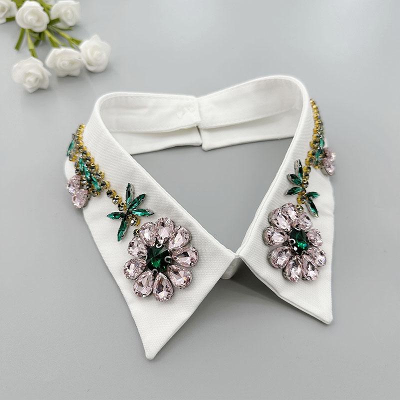 Beading Fake Collar Women Elegant Diamond Detachable Collars for Woman False Shawl Shoulder Wrap Lapel False Collars Woman Tie