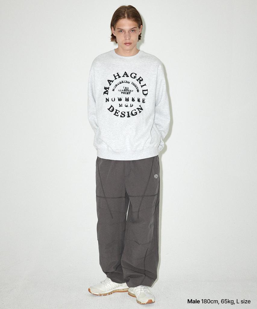 MAHAGRID Circle Grunge Sweatshirt Light Gray(Mg2Efmm460A)