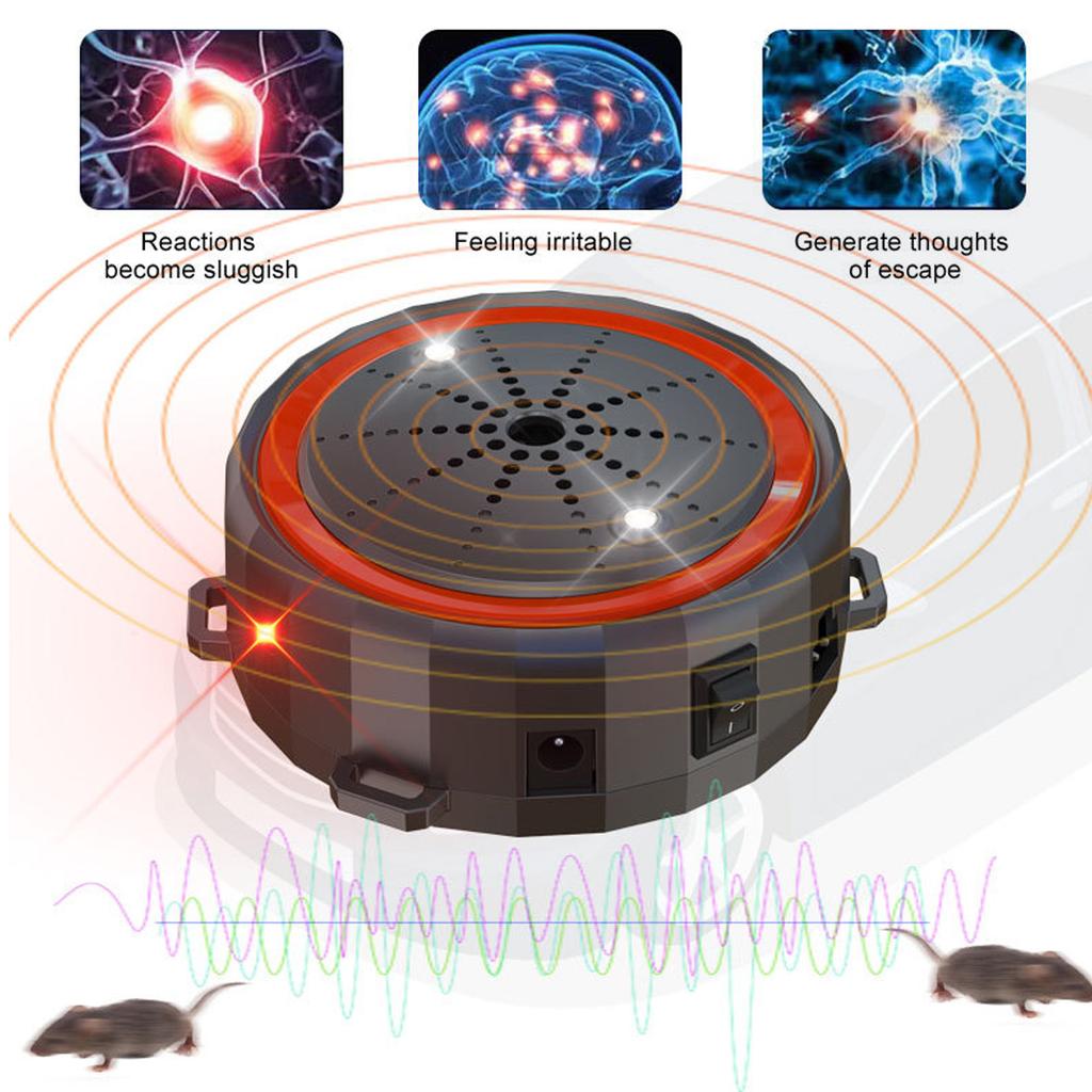 Ultrasonic Pest Repeller 12V Ultrasonic Animal Repellent Device for Car & Homes Effective Against Mice Rats & Squirrels