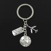 Fashion 30mm Key Chain Keychain Jewelry World Travel Find Joy In Journey Aircraft Airplane Pendant