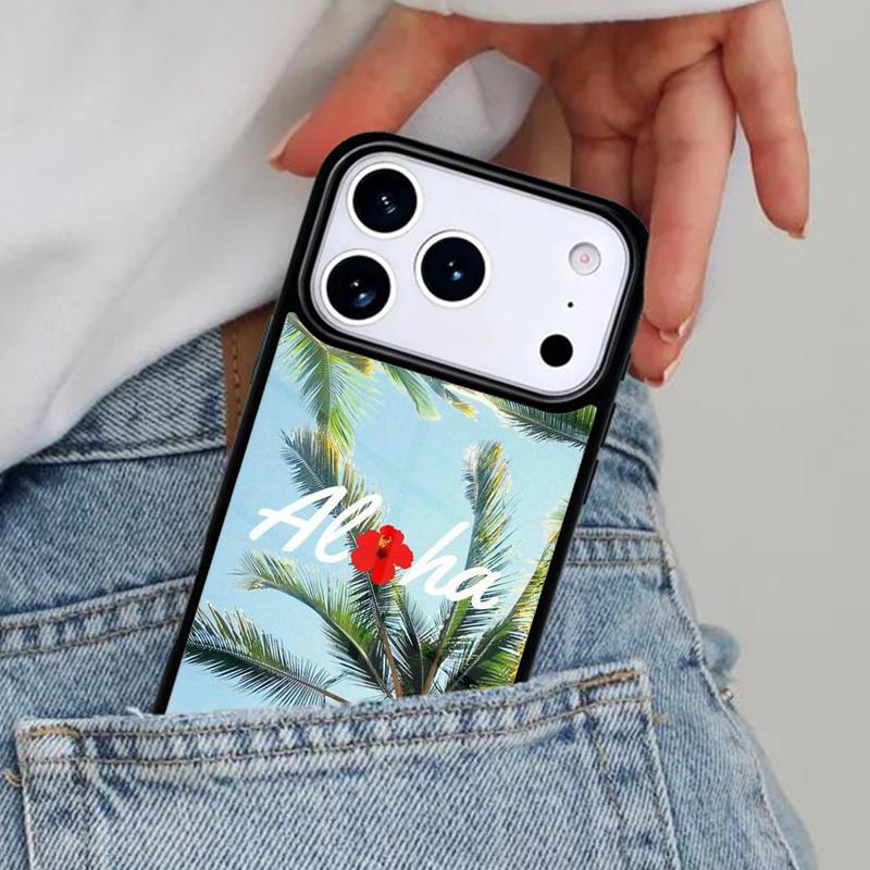 Алоха Гавайи Гавайский Пляж Пальмы Чехол для Телефона для iPhone 16e 15 14 13 12 17 Pro Max Plus Air 17pro Чехол Coque