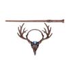 Nordic Gothic Crow Skull Antler Hairpin – Viking Headdress Halloween Hair Accessory