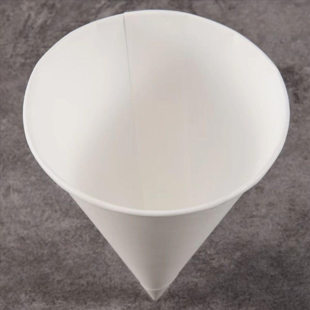 250 шт. 3,7 унции Белые бумажные конусные стаканчики Непротекаемые конусные праздничные столовые приборы Одноразовые бумажные стаканчики Спортзалы