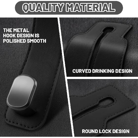Amelity Car Seat Back Storage Hook, Car Hooks For Headrest, Car Headrest Hooks For Purses And Bags, Purse Hanger For Car (2 Pack, Black)