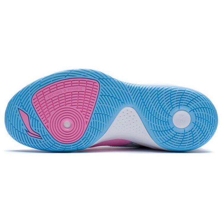 Li-Ning Баскетбольные кроссовки Magic Cloud Shock Absorbing Anti-Slip Rebound Mid-Top, мужские кроссовки розового и синего цвета ABPS005-3