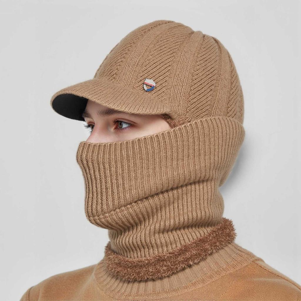 Бархатная утепленная шапка-балаклава с защитой ушей и шеи, непродуваемая, для катания