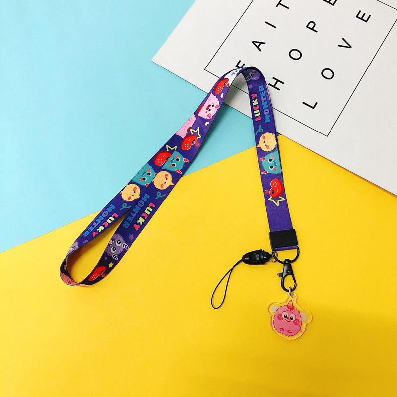 Cartoon Mobile Phone Lanyard, Cute Pendant, Wide And Flat Braided Belt, Lanyard, Key, Badge, Card Cover, Neck Lanyard.
