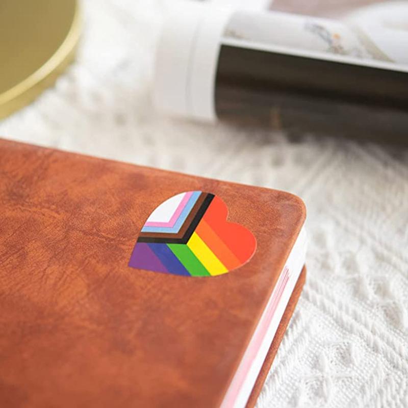 Gay Pride Stickers 500pcs/Roll Decorative Stickers for Bag Cup Vase Heart/Square Shape Rainbow Stickers Special Gifts