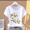 (Asian Size) Sweet Cute Lovely 90s Fashion Print Short Sleeve T-shirts Clothing T Female Casual Women's Top Graphic Tee