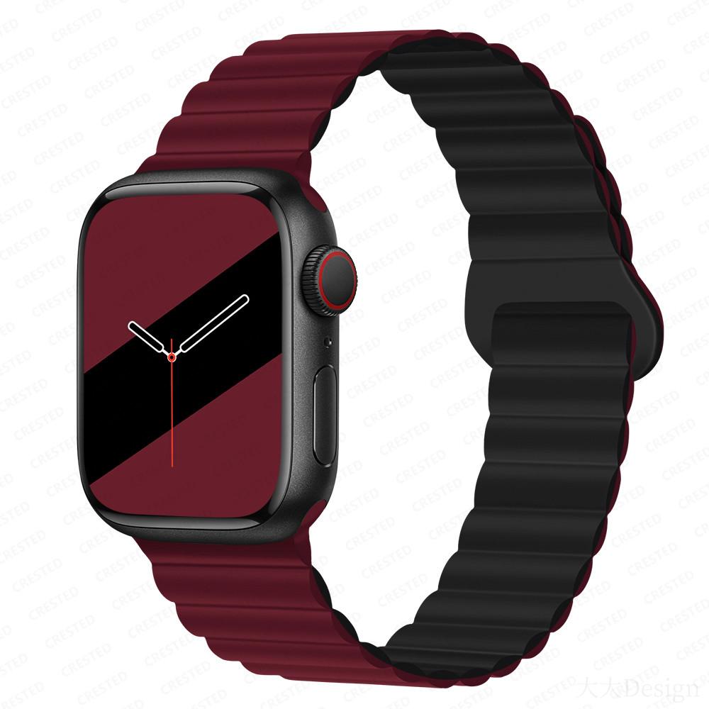 Silicone Loop magnetic strap for Apple watch band 44mm 40mm 45mm 49mm 41mm 38mm 42mm Bracelet iWatch series 8 3 SE 6 7 Ultra 2 9