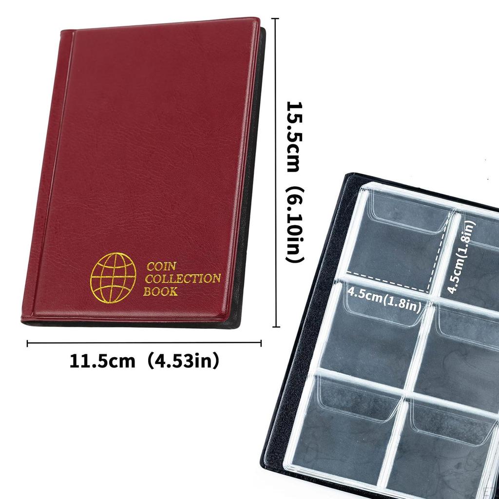 Альбом-органайзер для монет для коллекционеров, папка-регистратор на 60 карманов для хранения денег и пенни