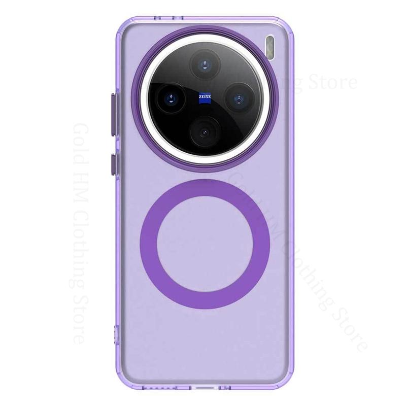 Матовый магнитный противоударный чехол цвета конфет для Vivo X200 Pro mini с беспроводной зарядкой, прозрачный чехол для VIVO Y200 Pro S19 Pro V40 Pro 5G Shell