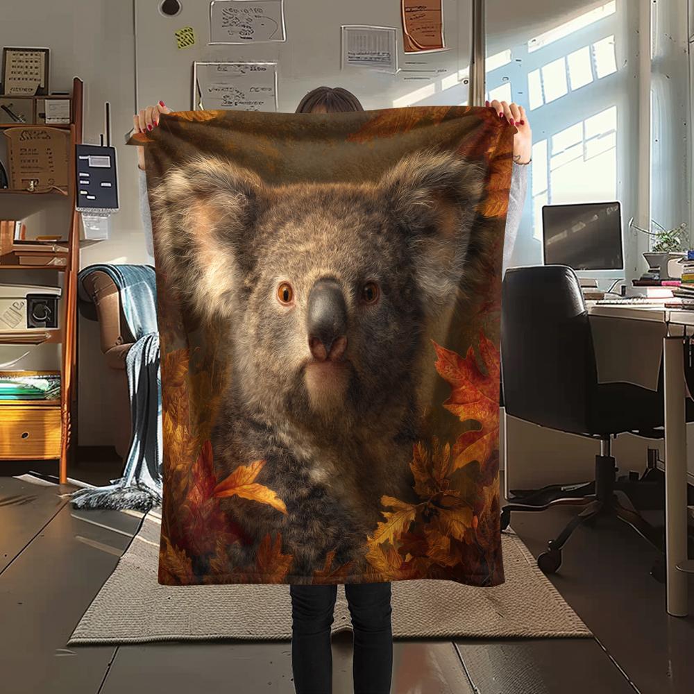 Коала, Узорный Фланелевый Плед, Высокое качество, Удобный для Всех Сезонов, Декор для Дома, Тепло и Уют, Идеально для Подарков.