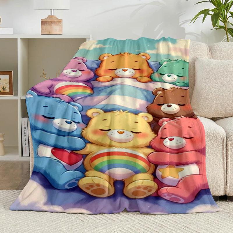 1PC Rainbow Bears Flannel Blanket Gift, Suitable for Both Men And Women, Soft Ideal for Beds And Sofa, Birthday Or Christmas Gift