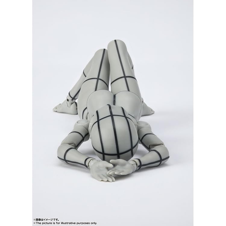 TAMASHII NATIONS S.H.Figuarts Body-chan - Kentaro Yabuki - Edition Wireframe (Gray Color Ver.) (Rerelease) Approximately 135mm PVC & ABS Pai
