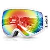 OTG Ski Goggles with Baseball Made In UV400 Wide Field of Glasses Helmet Snow and Unisex for Men and and Red EX-DASH Wide-Vision Lenses, Italy,