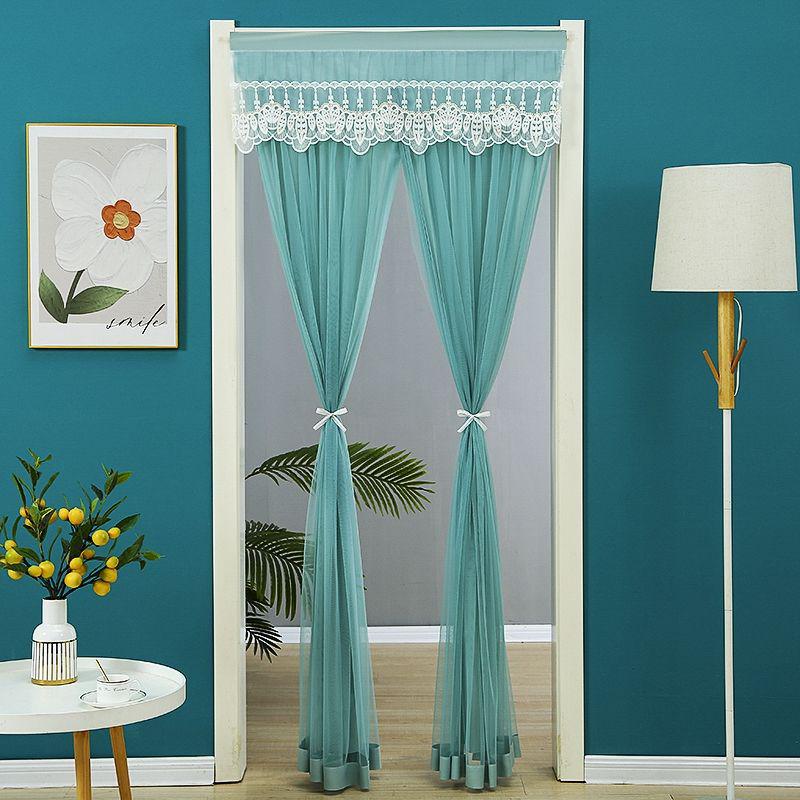 Кружевная двухслойная противомоскитная штора-дверь с перегородкой для приватности для всех сезонов