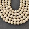 Natural Matt Fossil Jasper River Stone Beads, 6mm 8mm 10mm Size Beads, Tan Beige Cream Beads, 14-15 Inch Strands Beads.