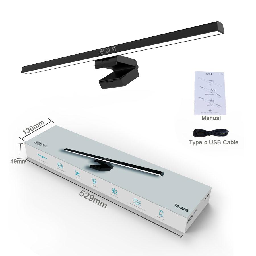 50cm Hanging PC Desk Lamp Computer Screen Display Light Computer Monitor Light Dimmable Timing Eye Protection for Study Work
