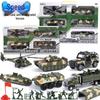 Popular 1:52 Alloy Toy Car Set: Pull-Back Armored Military Tank Model for Kids