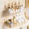 Punch-Free Wall-Mounted Bathroom Rack: Rust-Proof, Moisture-Resistant Storage for Toiletries