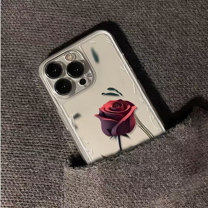 Curve rose for iphone17promax mobile phone case apple 16/14 pro Japan and Korea 13/12/15 women