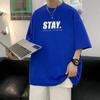 Men T-Shirts Letter Graphic Print Fashion Brand Tees for Men Oversize Tshirts Men Clothing Casual Tee Man Summer Korean Retro