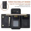 DG.MING M1 Series for Google Pixel 9a Case Kickstand PU Phone Cover with Detachable Wallet