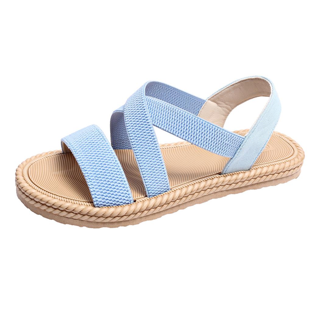 Fashion Women Sandals Summer New Flats Fashion Plus Size 43 Beach Sandels Outdoor Lightweight Breathable Summer Platform Roman Sandals