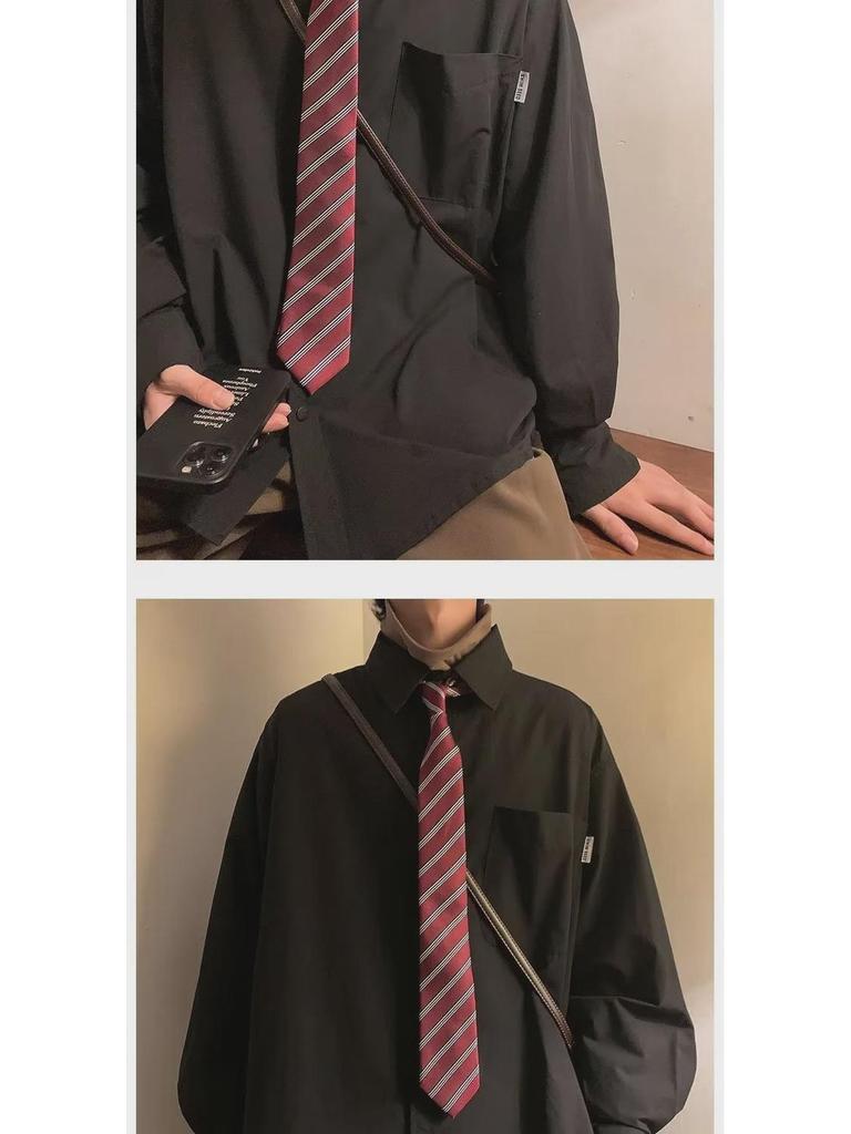 Повседневная рубашка унисекс в японском стиле с длинным рукавом в стиле ретро: Свободный крой для пожилых людей на весну и осень