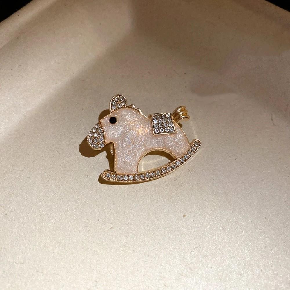 Jewelry Accessories Little Horse Brooch Rhinestone Animal Lapel Pins Retro Zodiac Pony Pin Friends