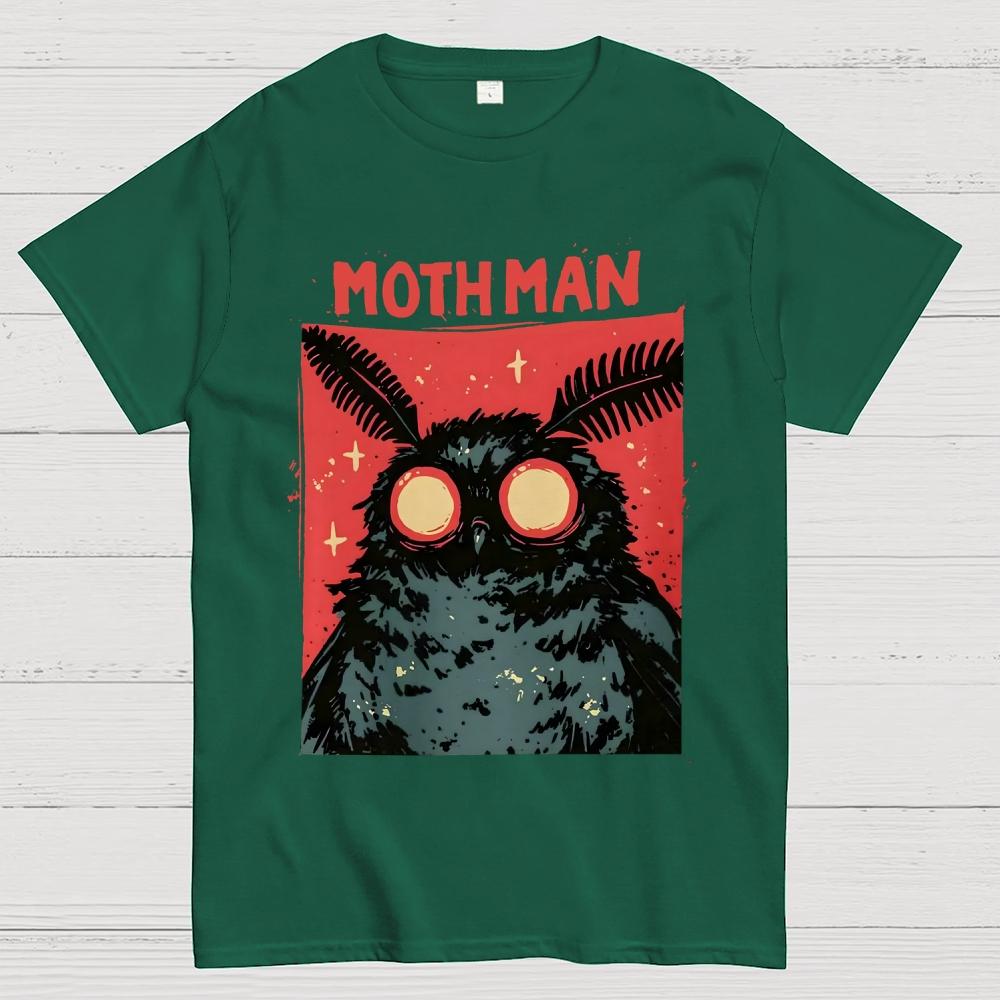 Cryptid Mothman Unisex 100% Cotton Summer Casual Cool Loose T-Shirt