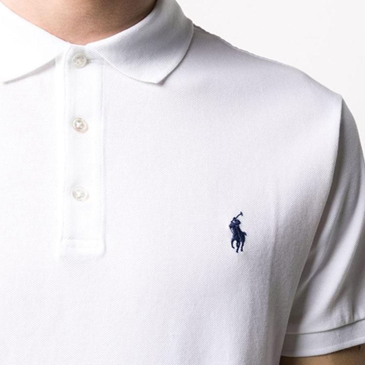 Polo Ralph Lauren однотонная рубашка поло с вышитым логотипом с коротким рукавом, мужская белая 710541705-008