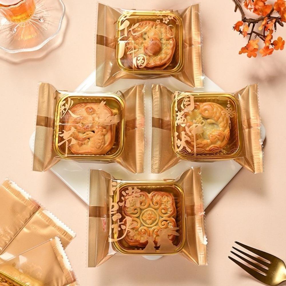 100pcs Plastic Mooncake Packaging Bag Chinese Style Machine Sealing Bag  Party Gift