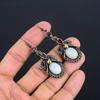 Rainbow Moonstone Earrings Gemstone Jewelry,  999 Copper Wire Wrapped Earrings, Handmade Beautiful Jewelry Earrings