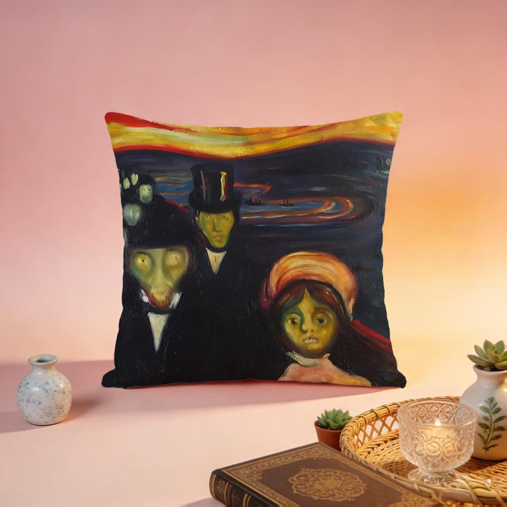 Trending EEdvard Munchied Cushion Cover Premium SkinFriendly Pillow Case MultiPurpose for Home Office Travel