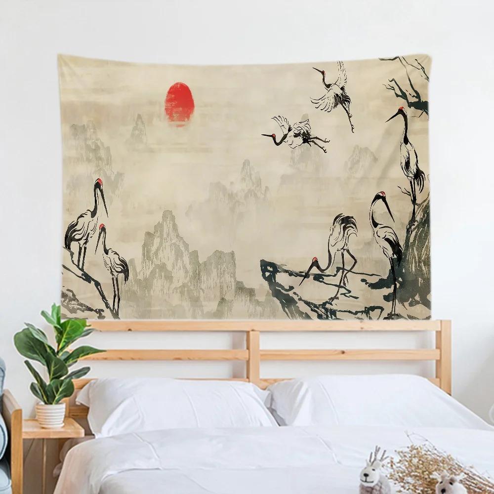 Chinese Style Landscape Simple Tapestry Office Living Room Decoration Home Wall Tapestry