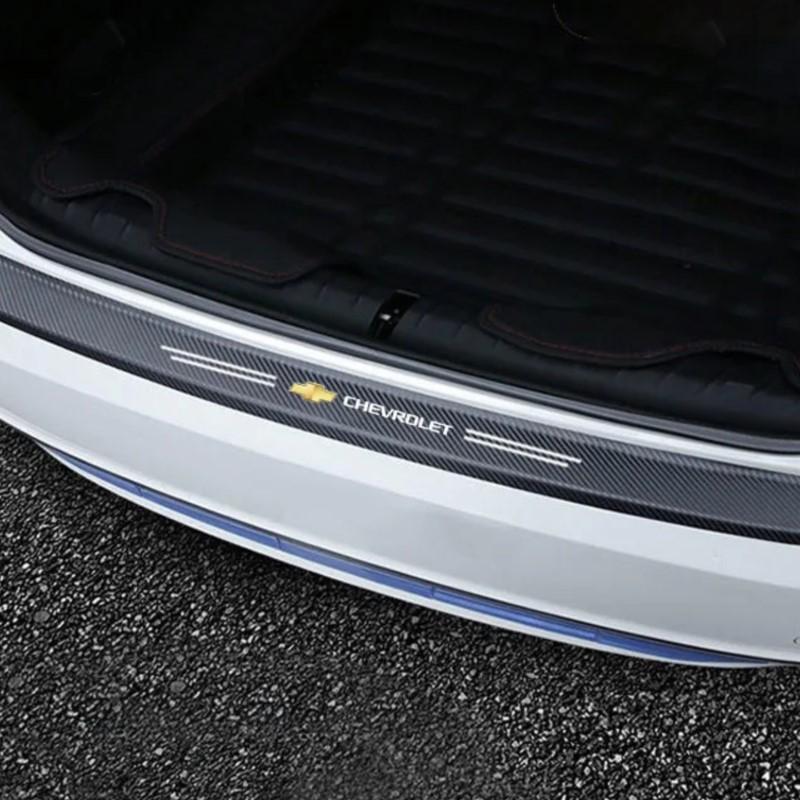 3D Carbon Fiber Rear Bumper Guard - Waterproof Anti-Scratch Trunk Protector Sticker Fit Chevrolet Silverado Impala Malibu Cruze