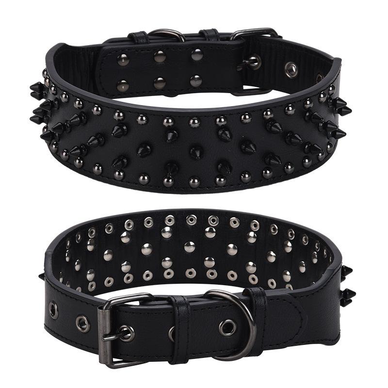 Pet Collar Large Dog Punk Rivet Collar Anti Bite Spike Leather Dog Collar