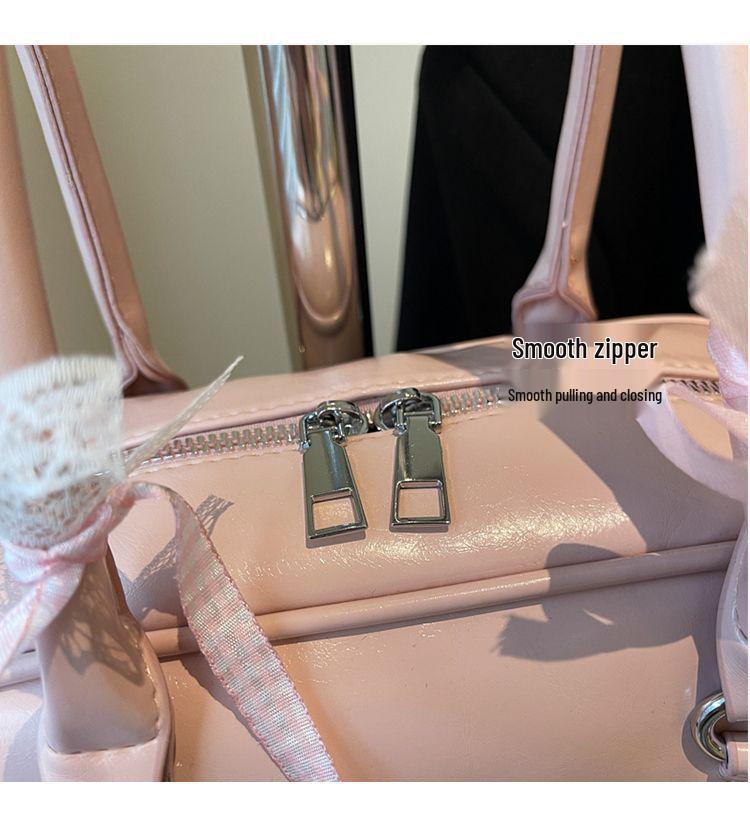 2025 Spring Star-Style High-Value Women's Large Bow Ribbon Shoulder Bowling Bag