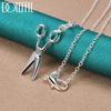 925 Sterling Silver 40-75cm Scissor Pendant Necklace Fashion Jewelry