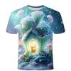 Summer T-shirt Vegetable House Series Picture 3D Digital Printed Short-sleeved Men Casual Round Neck T-shirt Tops