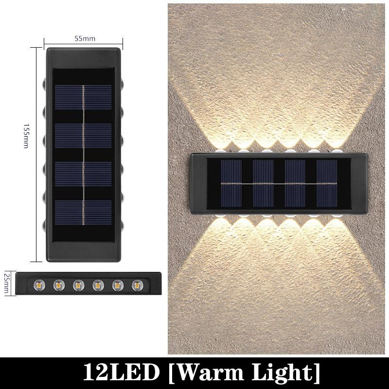 Solar LED Wall Lamp Outdoor Waterproof Up and Down Luminous Lighting Garden Decoration Solar Lights Stairs Fence Sunlight Lamp