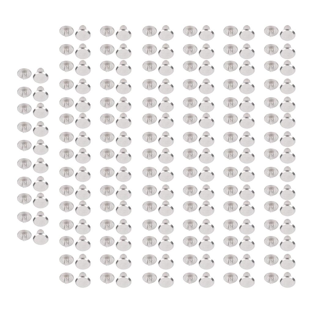 100 пар 0,16x0,35x0,33 дюйма Комплект кожаных заклепок M3 Нержавеющая сталь Круглая плоская головка Заклепка и винт