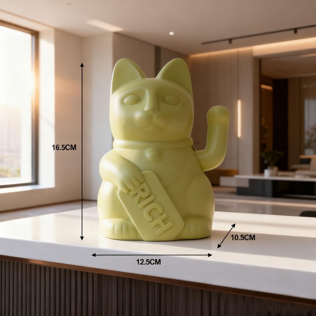 Статуэтка Манэки-нэко Счастливый Кот Машущий Лапкой Привлекающий Удачу Кот с Монетой Японский Амулет Удачи для Дома Офиса Смоляной Декор Подарок