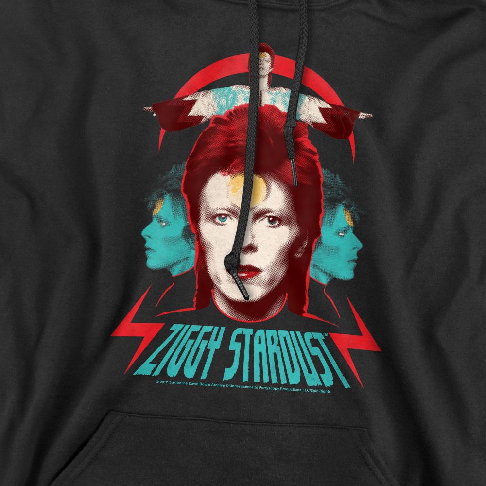 David Bowie Mens Ziggy Heads Hoodie