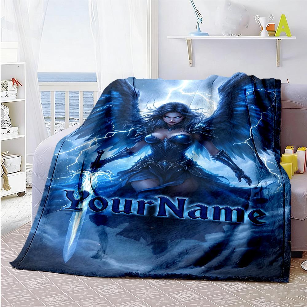 Gothic Illustrations Customize Your Name Blanket Gift Personalized Blanket Warmthful Decor Suitable for Living Room Livingroom Couch Home Decor